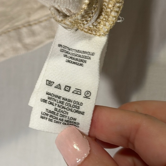 Free People "splendor in the grass" linen blend tie waist denim skirt size 8 - Picture 5 of 5